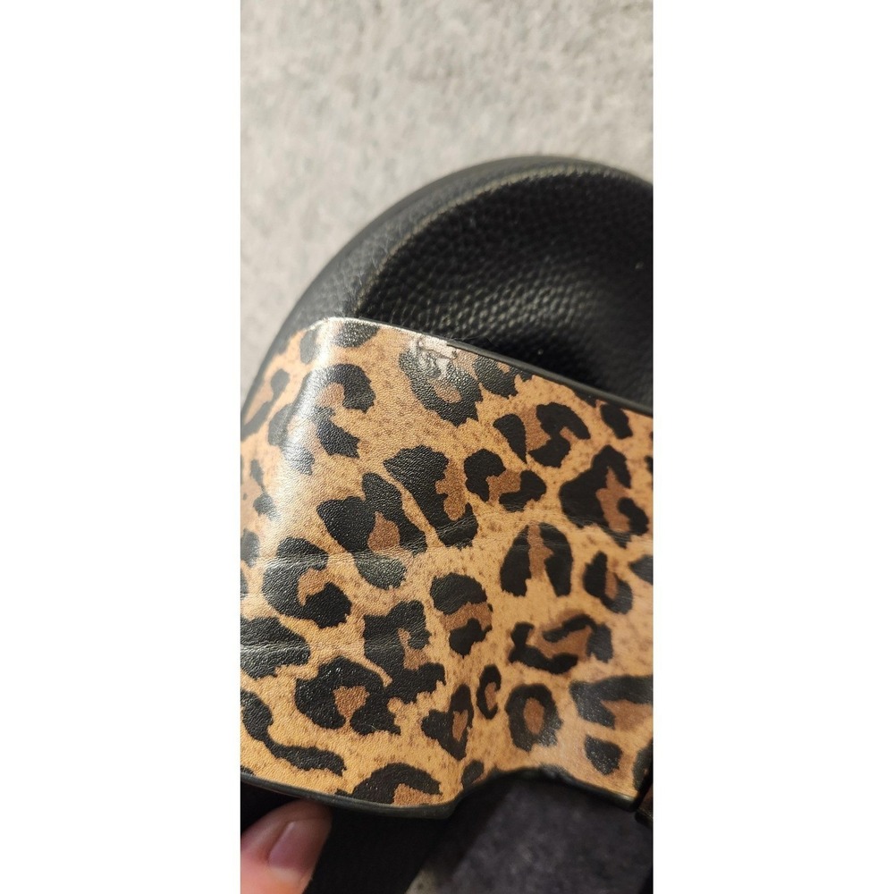 Lucky Brand Sandals Shoes Womens Size 8 Brown Leopard Slide Comfort Flat Slip On - Picture 5 of 7